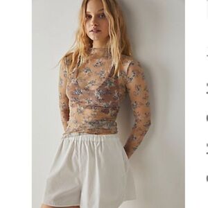 Free People Lady Lux printed layering top